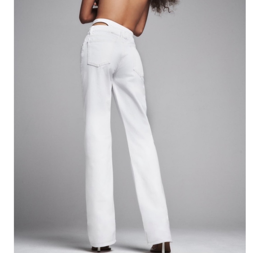 Zara white wide leg jeans